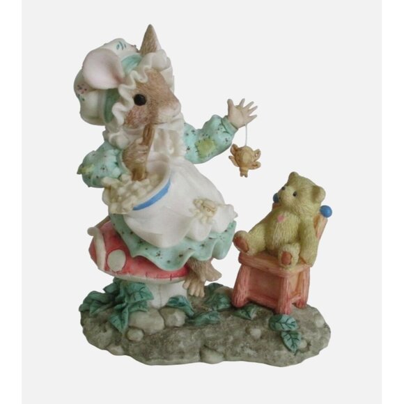 Little Miss Muffet Mouse & Bear Figurine - 1990s Vintage Patricia Hillman Figure - Picture 1 of 7